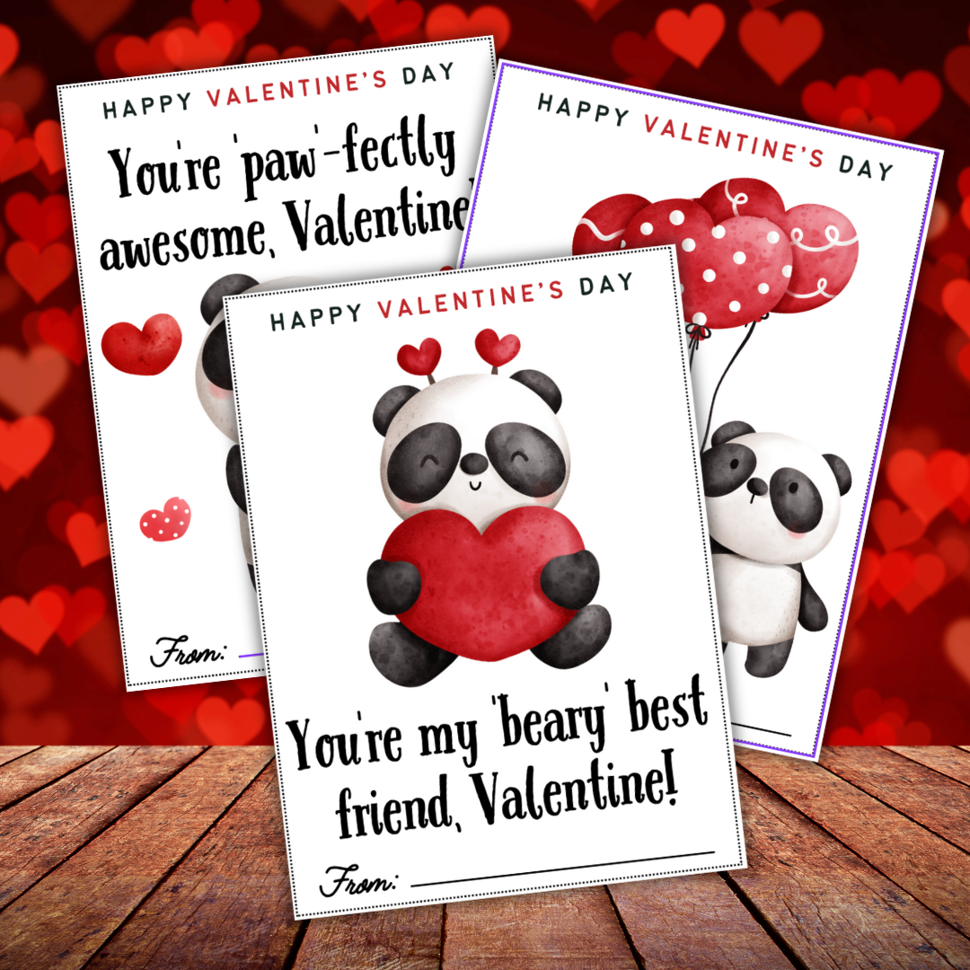 Free Printable Panda Valentine Cards