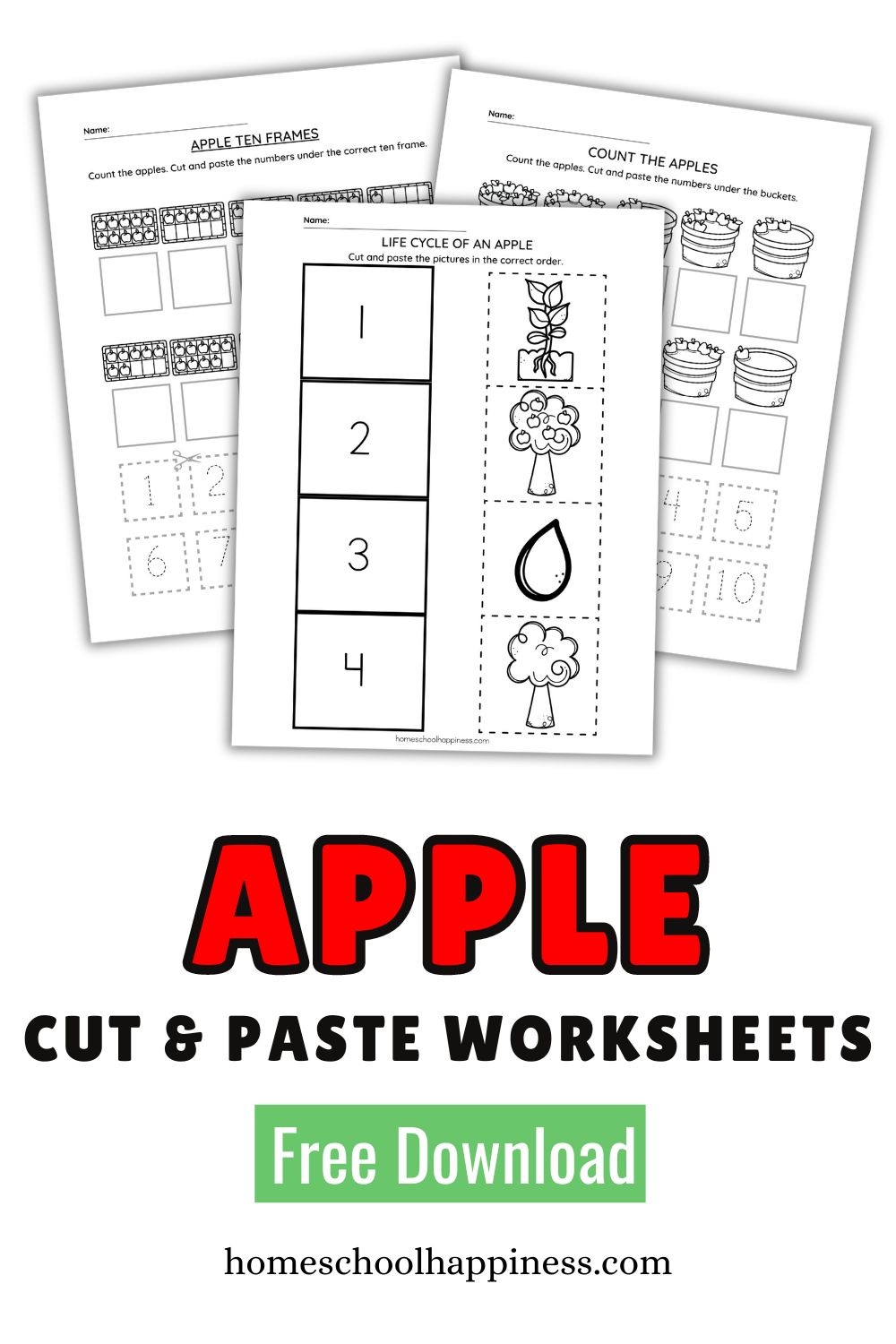 Fun and Educational Apple Cut and Paste Worksheets