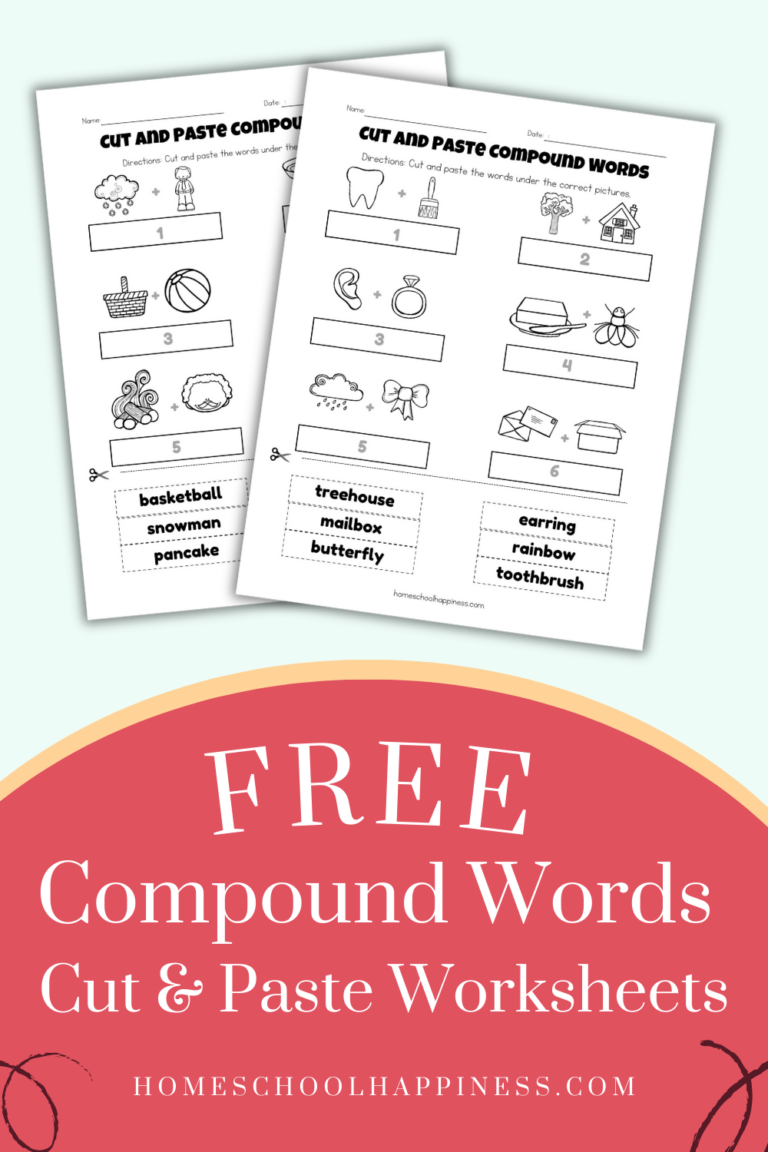 Compound Words Cut and Paste - Homeschool Happiness