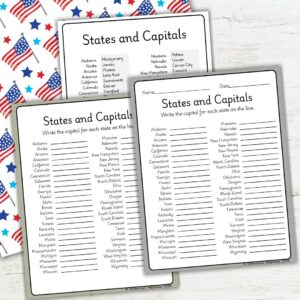Printable List of States and Capitals for Easy Geography Lessons