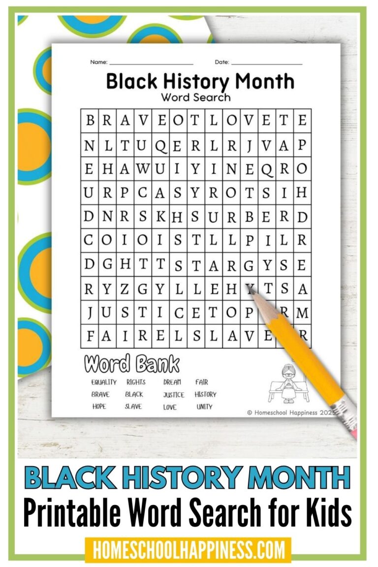 Black History Month Word Search – Free Printable for Kids