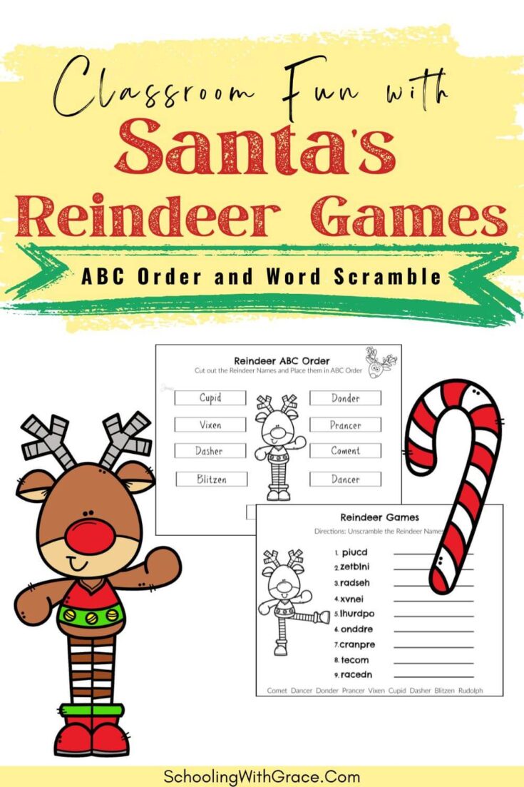 Image for Santa’s Reindeer Names ABC Order Printable