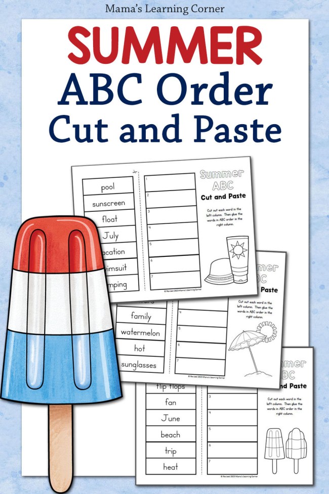 Image for Summer ABC Order Cut and Paste Worksheets
