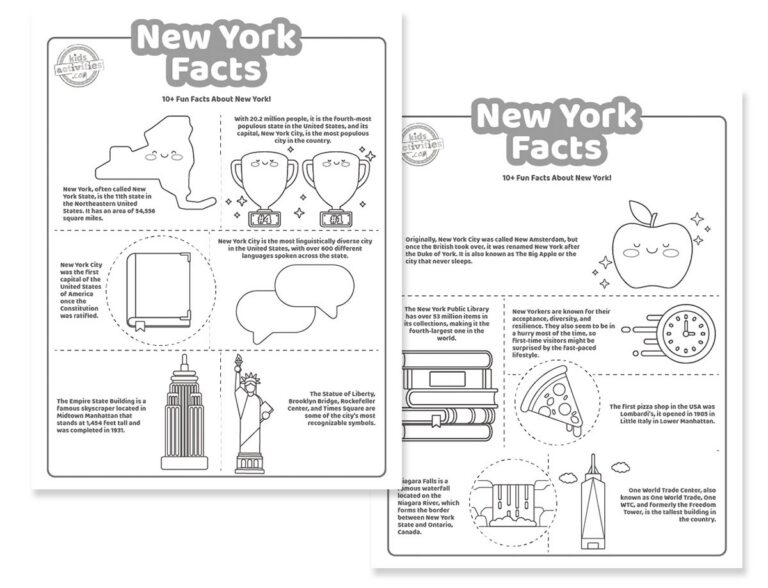 Free Printable State Facts Worksheets for Kids