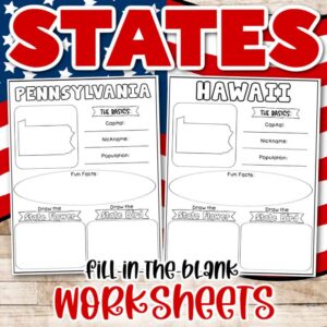 Free Printable State Facts Worksheets for Kids