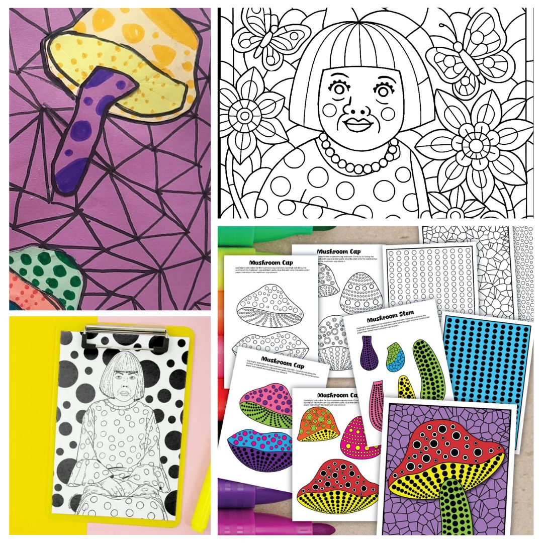 Yayoi Kusama Coloring Pages For Homeschool Art Time
