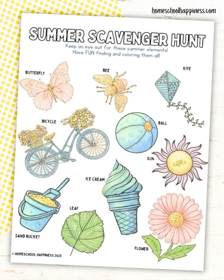 Summer Scavenger Hunt Printable for Early Learners